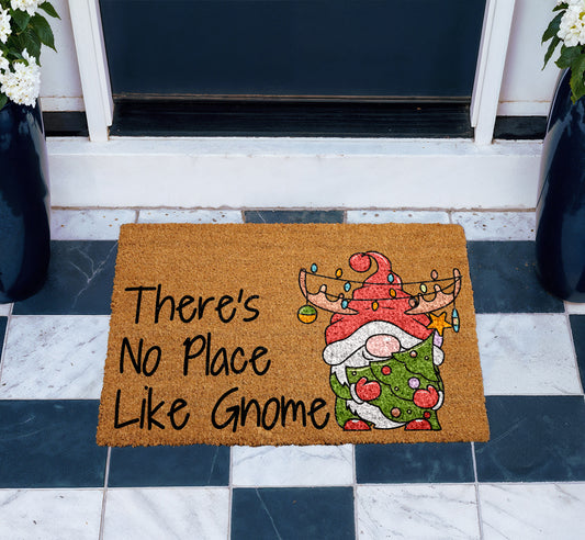 Cheerful Gnome Doormat: Festive Holiday Welcome for Your Front Porch!
