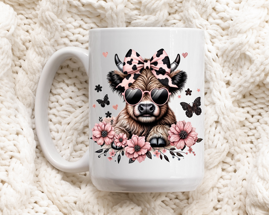Handcrafted cow ceramic mug, cute farm animal coffee cup, rustic lover gift.