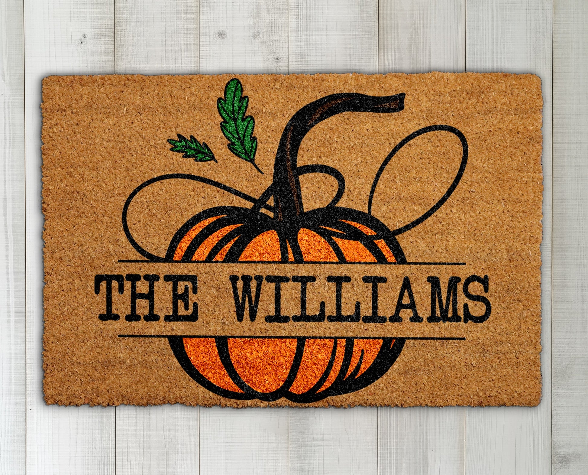Custom Pumpkin Family Doormat: Fall Home Decor & Housewarming Gift