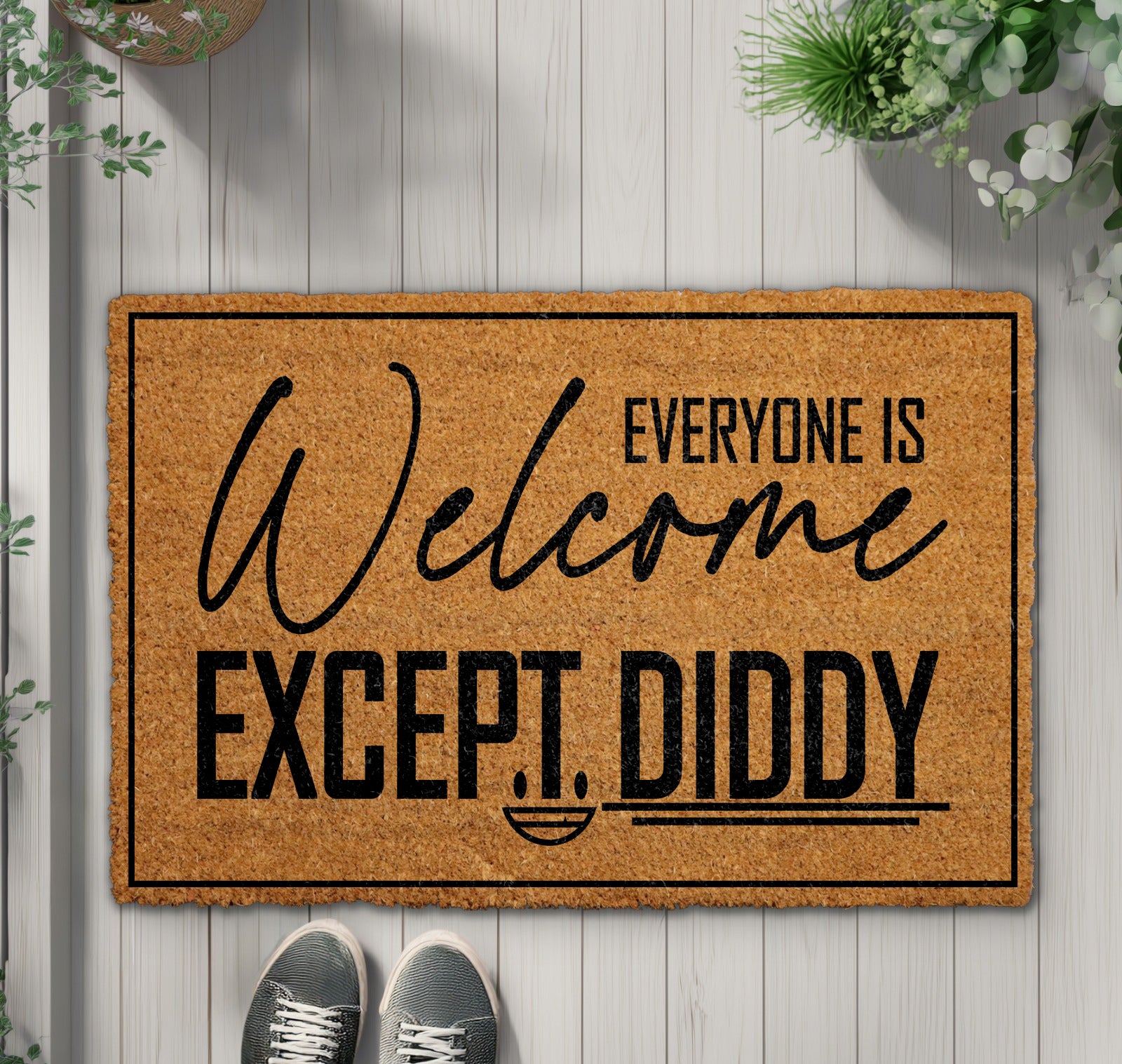 Rapper quote doormat, funny pop culture welcome mat, housewarming meme.