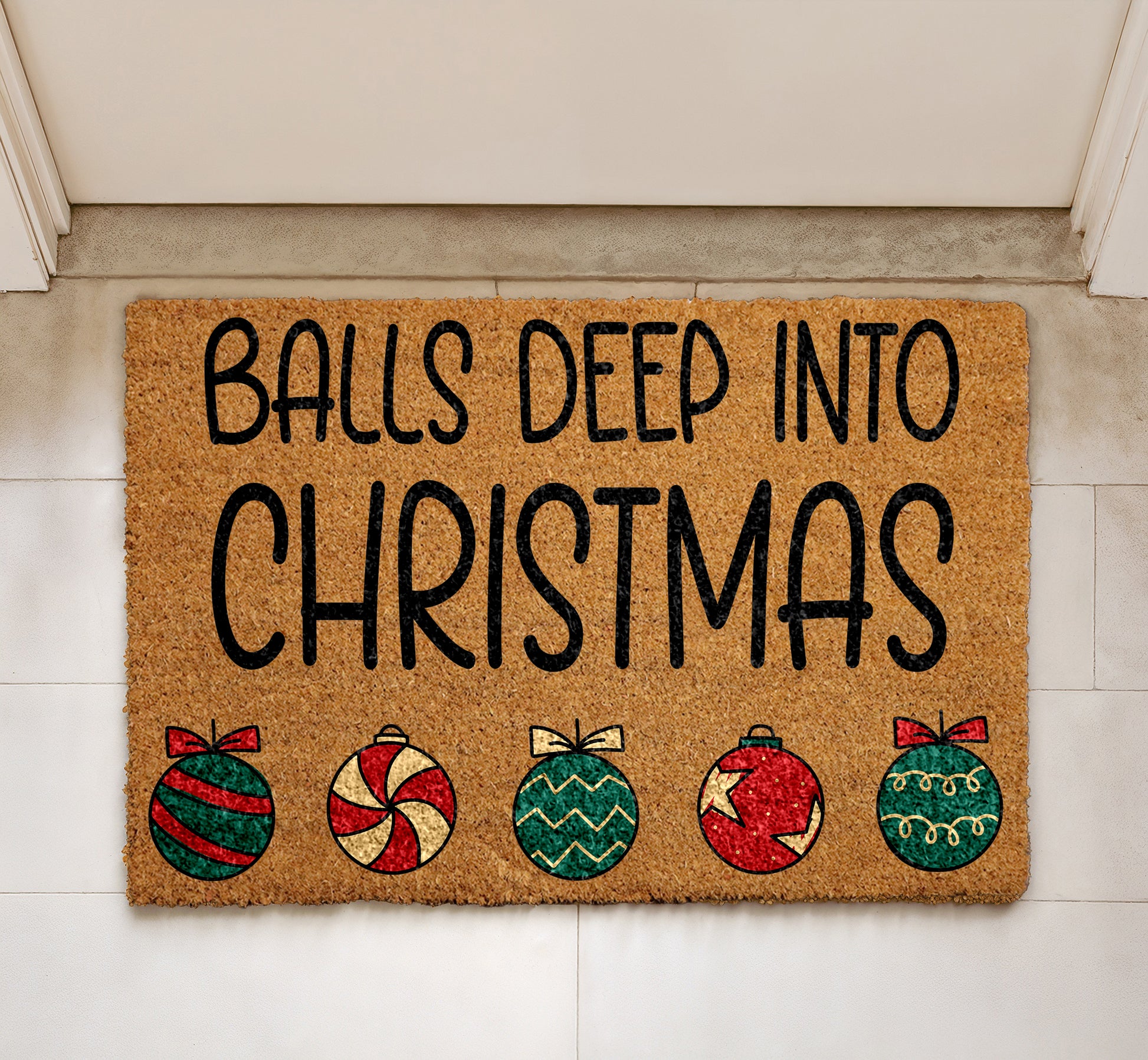 Boldly Welcome Guests with Hilarious Christmas Doormat, Adult Humor