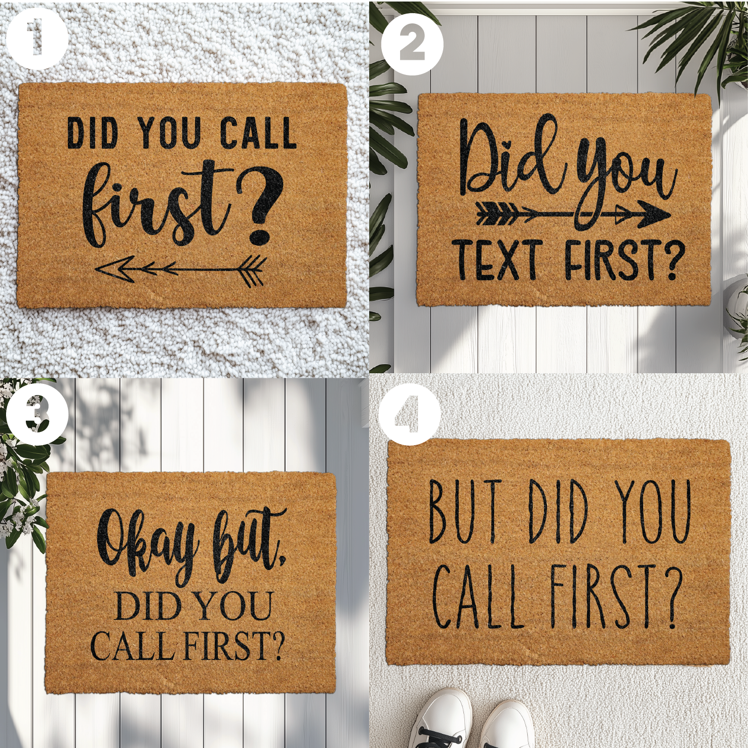 Sarcastic Coir Doormat: Funny, Humorous Arrow Design for New Home