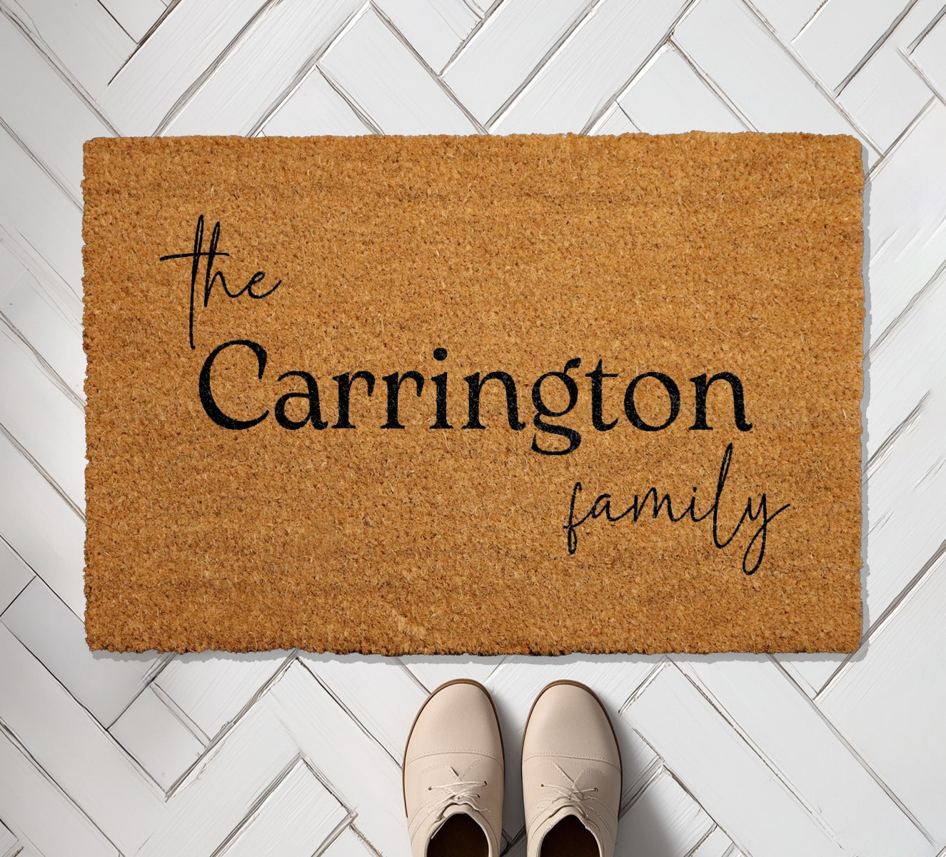 Custom Family Name Doormat, Housewarming Gift for Modern Home