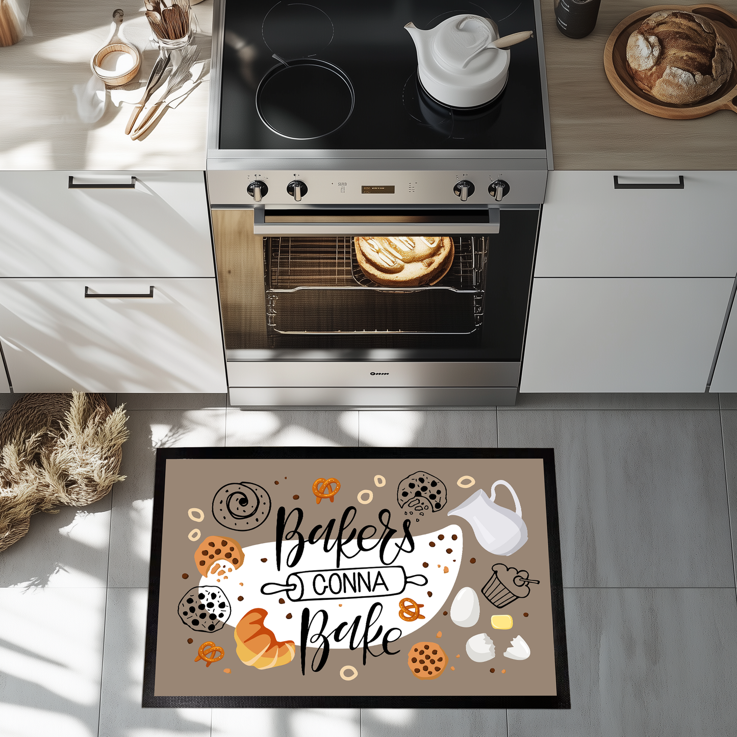 Cute Printed Kitchen Rug, Non-Slip & Washable, Perfect Housewarming Gift