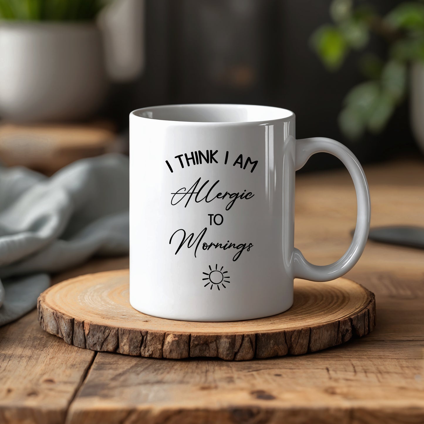 Allergic To Mornings Ceramic Cup, Anti-Morning Person Gift Mug