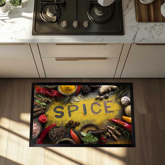 Farmhouse Style Kitchen Rug, Anti-Fatigue Mat, Rustic Spice Design