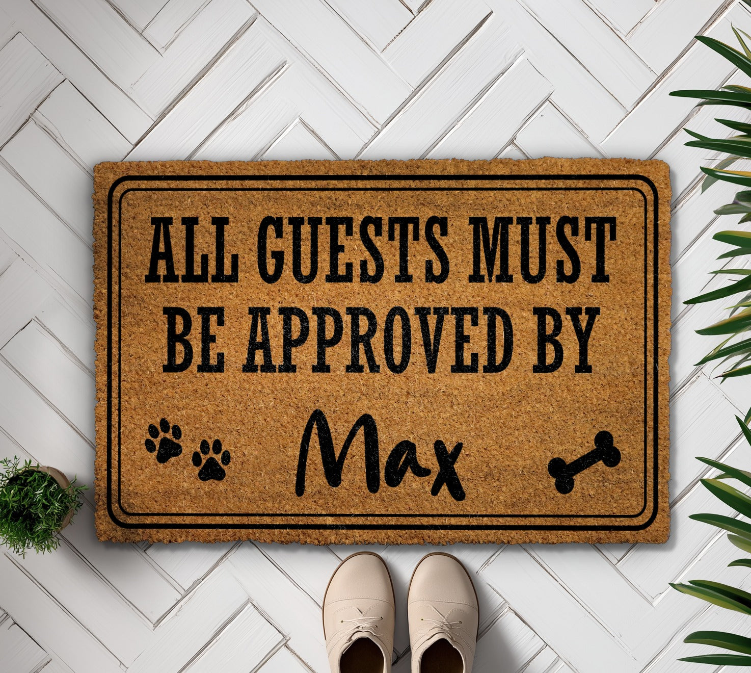 Custom Dog Name Doormat, Funny Dog Lover Housewarming Gift