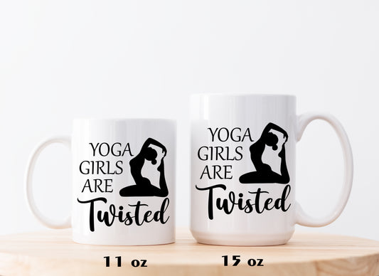 Sassy Yoga Girls Twisted Mug, Funny Gift for Instructors, Ceramic Cup