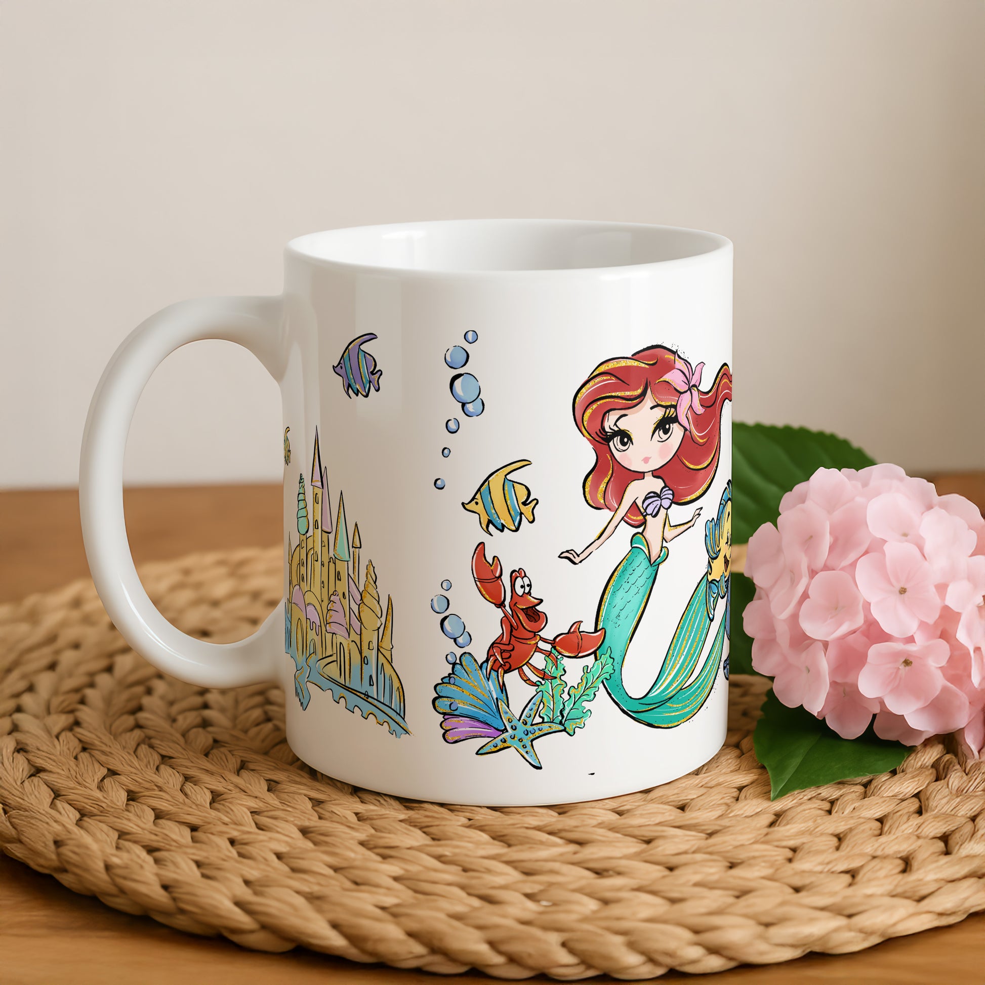 Princess Ariel, Flounder, Sebastian Ceramic Mug – Disney Little Mermaid