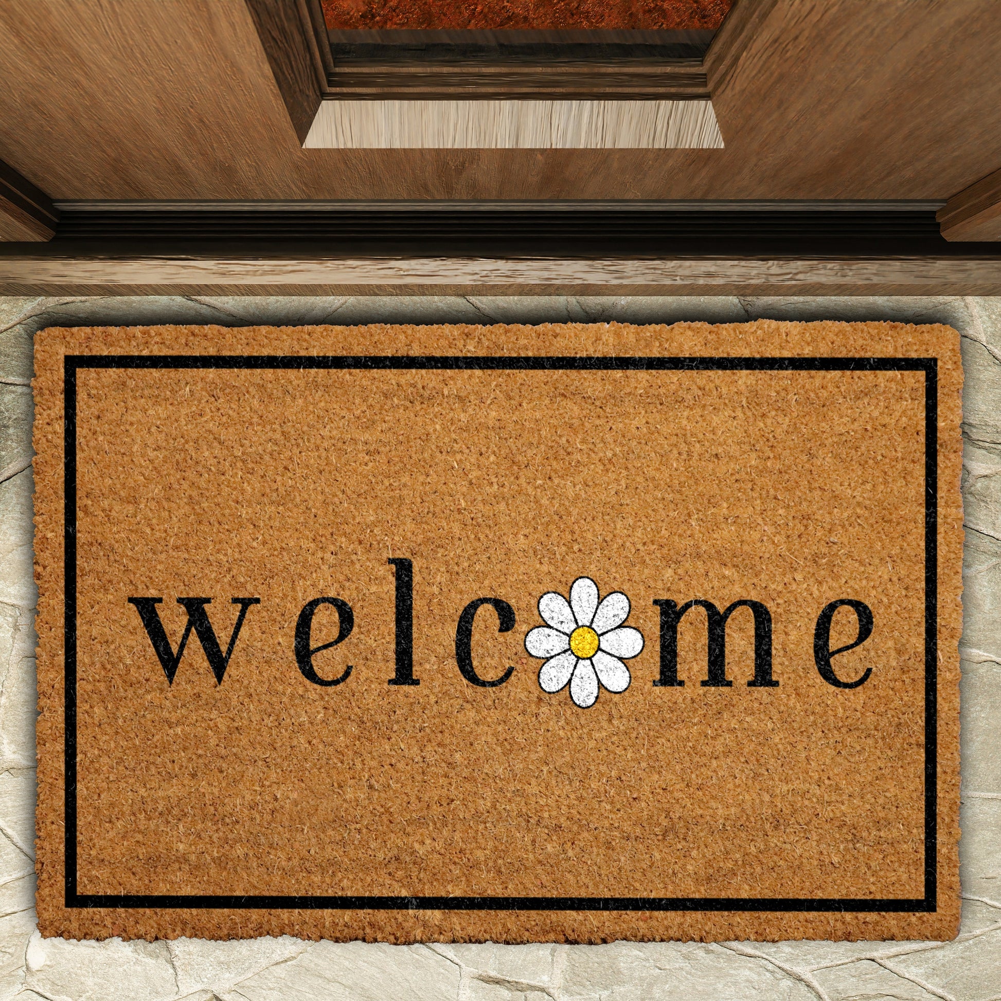 Spring Floral Welcome Mat, Farmhouse Porch Decor, Funny Housewarming Gift