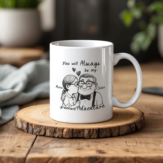 Unique Disney Up Movie Inspired Couples Coffee Mug, Romantic Pottery