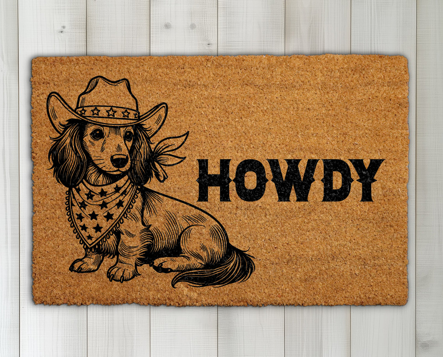 Rustic Western Animal Welcome Mat, Funny Cowboy Porch Decor