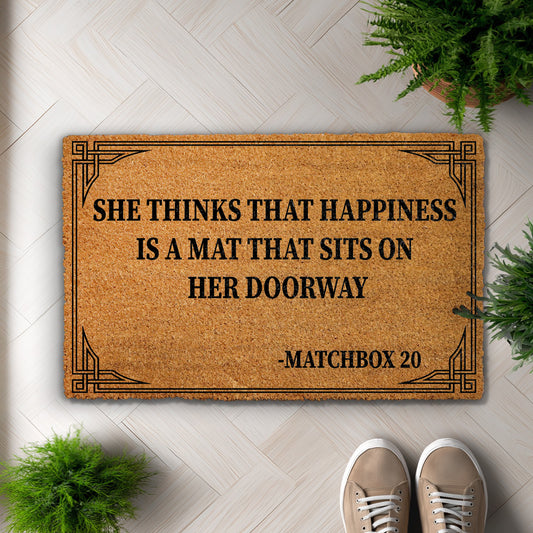 Iconic Song Lyric Decor, Music Lover's Funny Front Porch Rug