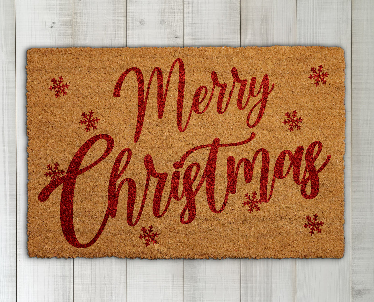 Festive Holiday Doormat: Merry Christmas Welcome Mat, Cute Xmas Rug